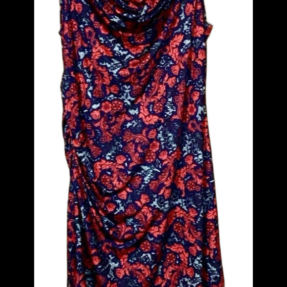 Blue and red floral sleeveless bodycon dress Size 2X EUC - Picture 3 of 5